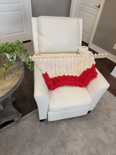 Load image into Gallery viewer, Jumbo blanket loom oatmeal and red