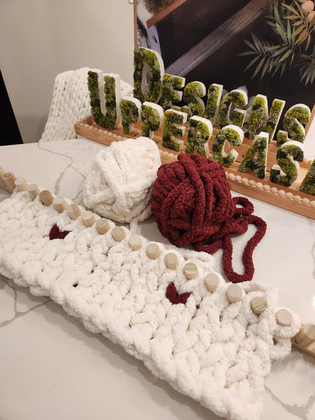 Knit Hearts with your Chunky Blanket Loom
