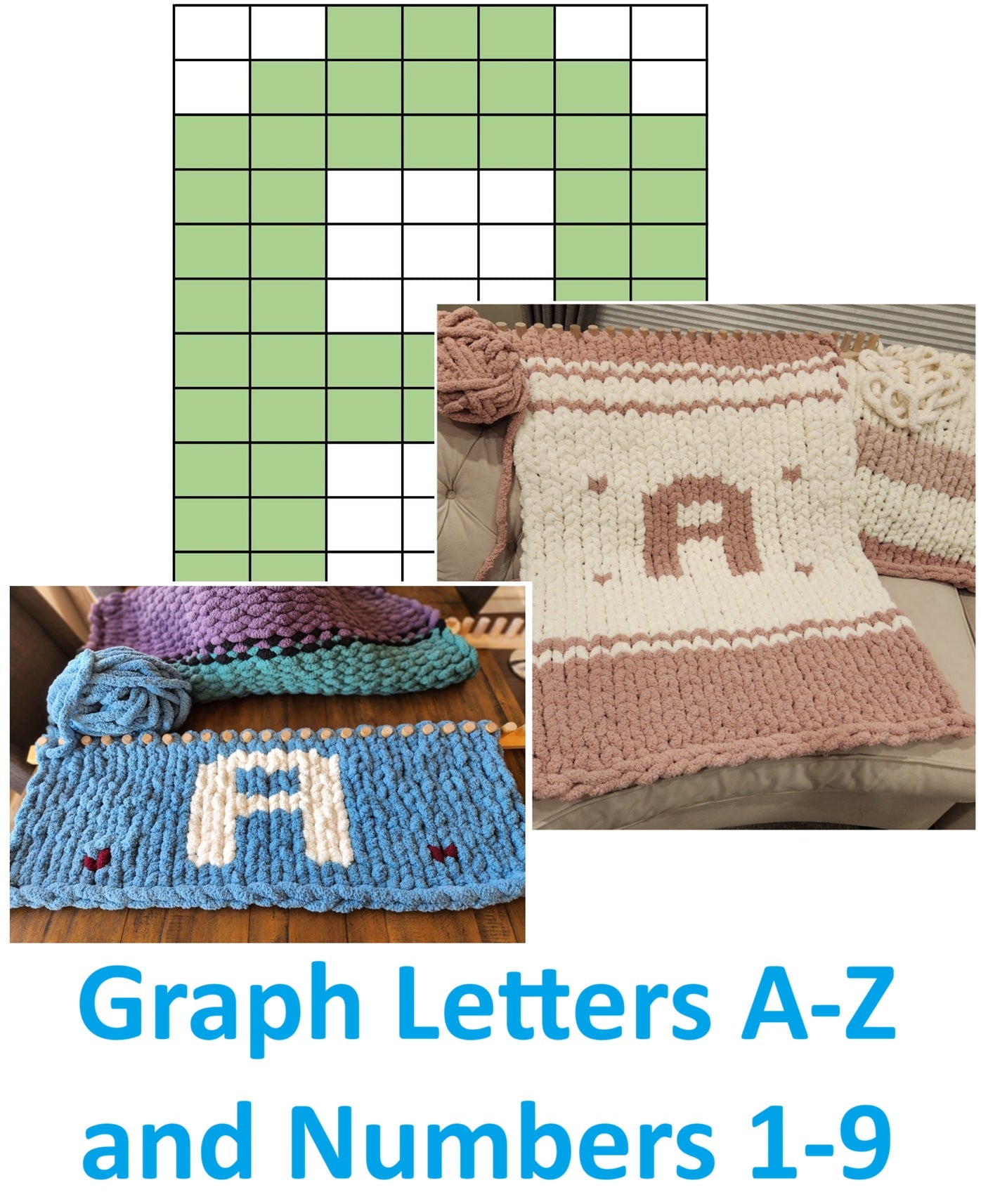 Graph Letters Play Initials and Number Graphs for Chunky Blankets – Uppercase Designs