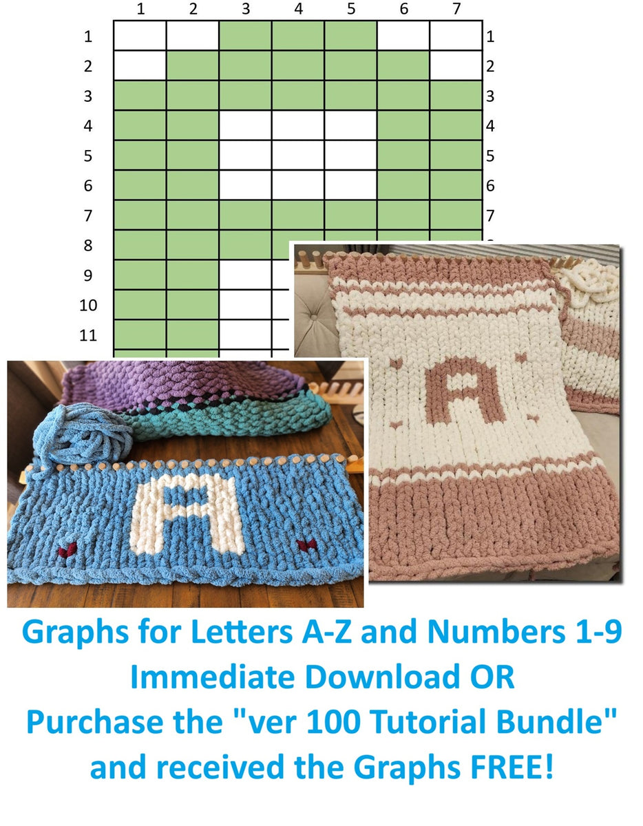 Graph Letters Play Initials and Number Graphs for Chunky Blankets – Uppercase Designs