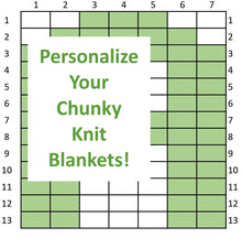 Load image into Gallery viewer, Letters and Numbers - Personalize your Chunky Knit Blankets - Graphs (Digital Download) (E)

