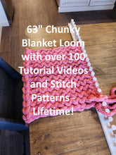 Load image into Gallery viewer, 63" Kit - Chunky Blanket Loom with 6 skeins of yarn (E)

