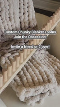 Load and play video in Gallery viewer, Custom Chunky Blanket Loom: Giant Knitting, 85"-175" Long, 100+ Video Tutorials (E)
